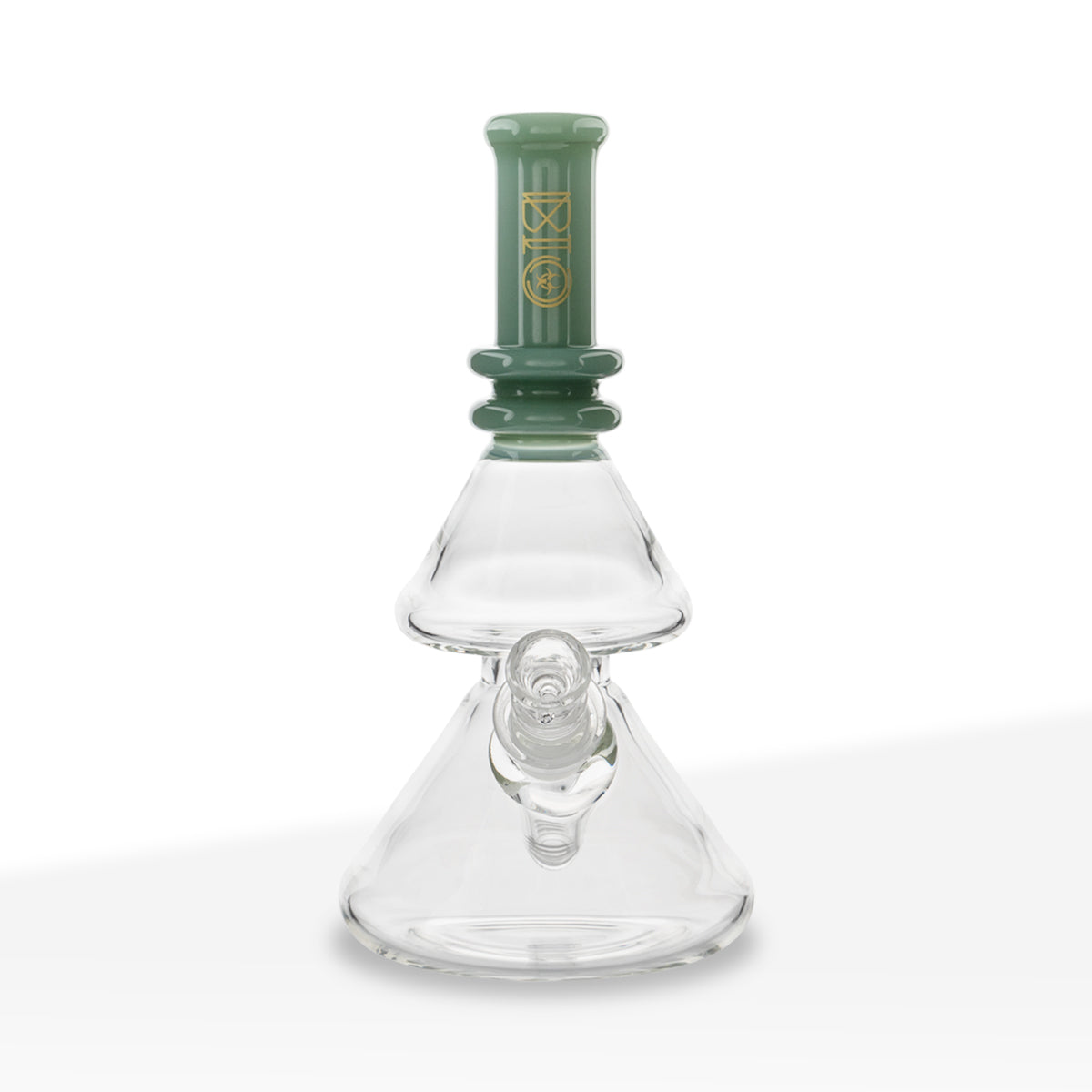 8" BIO 2-BEAKER - JADE GREEN & Gold