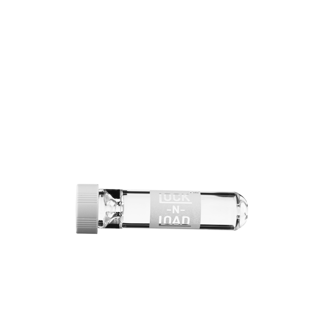 The Lock-N-Load Stagati is the larger 20mm iteration of the Lock-N-Load one-hitter 9mm chillum, made with pharmaceutical-grade glass. With convenience and portability in mind, the Stagati allows for flower to be packed and safely stored with a easy to secure white twist cap. The Stagati's increased bowl size gives users a longer session whenever, wherever.