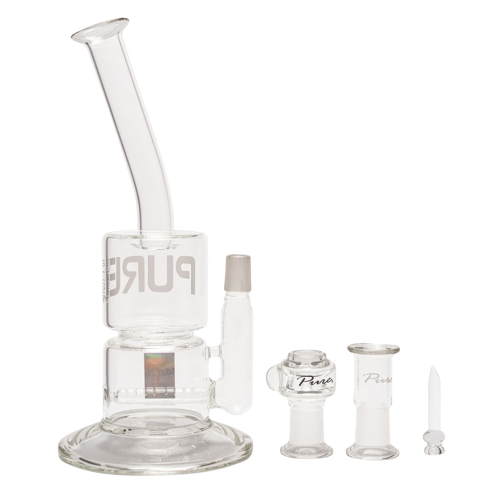 Pure Glass 12" 25mm-70mm Torpedo Clear 3D Etch